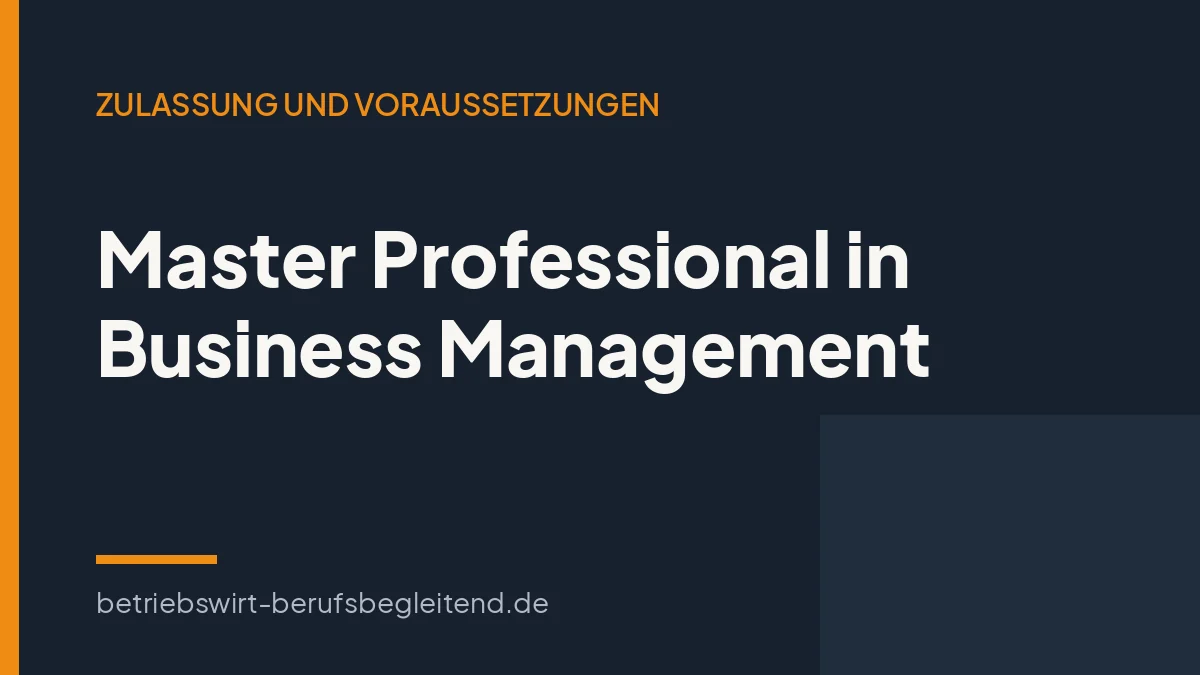 Titelgrafik zum Artikel über den Abschluss Master Professional in Business Management